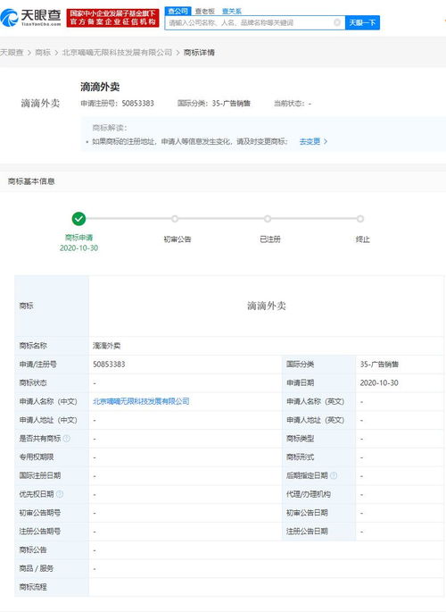 滴滴關聯公司申請“滴滴外賣”商標，布局廣告銷售與軟件開發領域